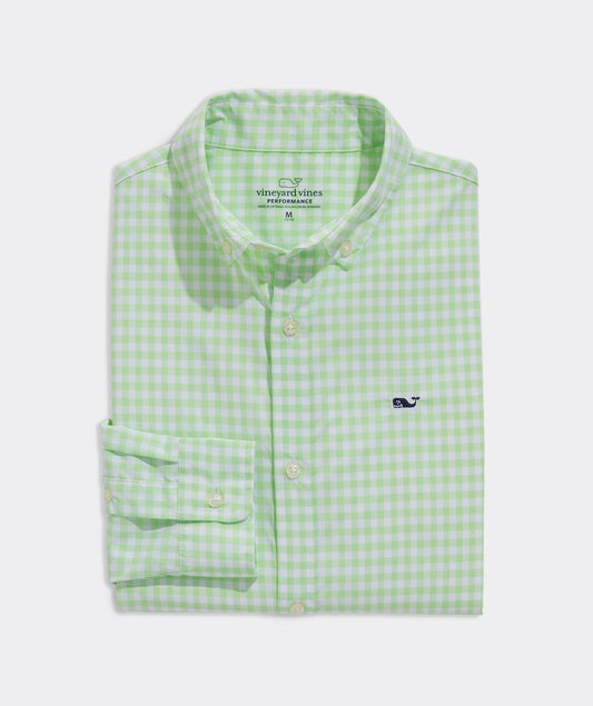 Vineyard Vines Gingham Perfect classic fit Mint Spring Shirt