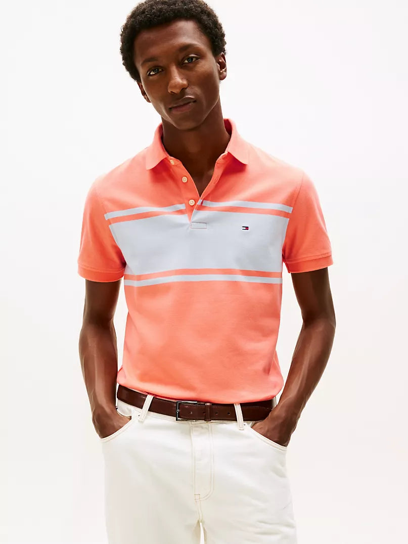 Tommy Hilfiger-Slim Fit Block Stripe Polo