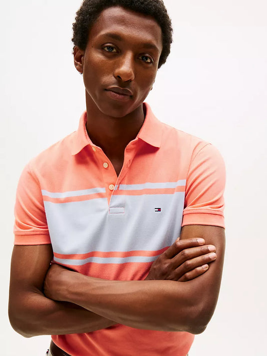 Tommy Hilfiger-Slim Fit Block Stripe Polo