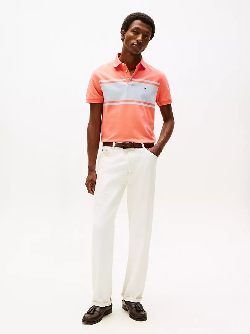 Tommy Hilfiger-Slim Fit Block Stripe Polo
