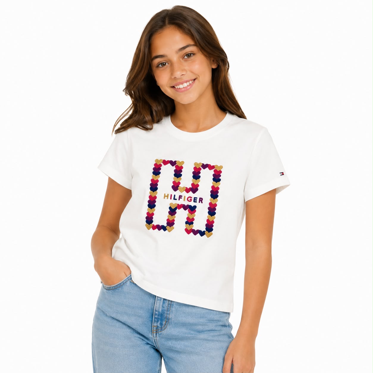 Tommy Hilfiger Children's H logo T-shirt with heart