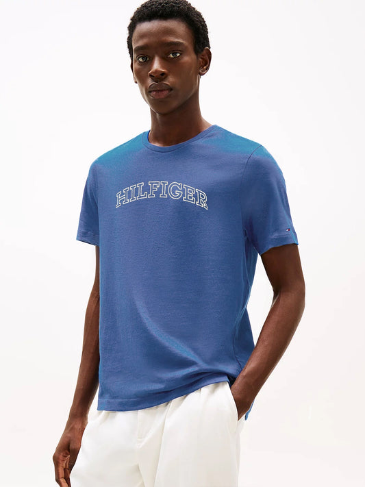 Tommy Hilfiger-Camiseta Tommy Hilfiger de Corte Regular con Logotipo Bordado para Hombre