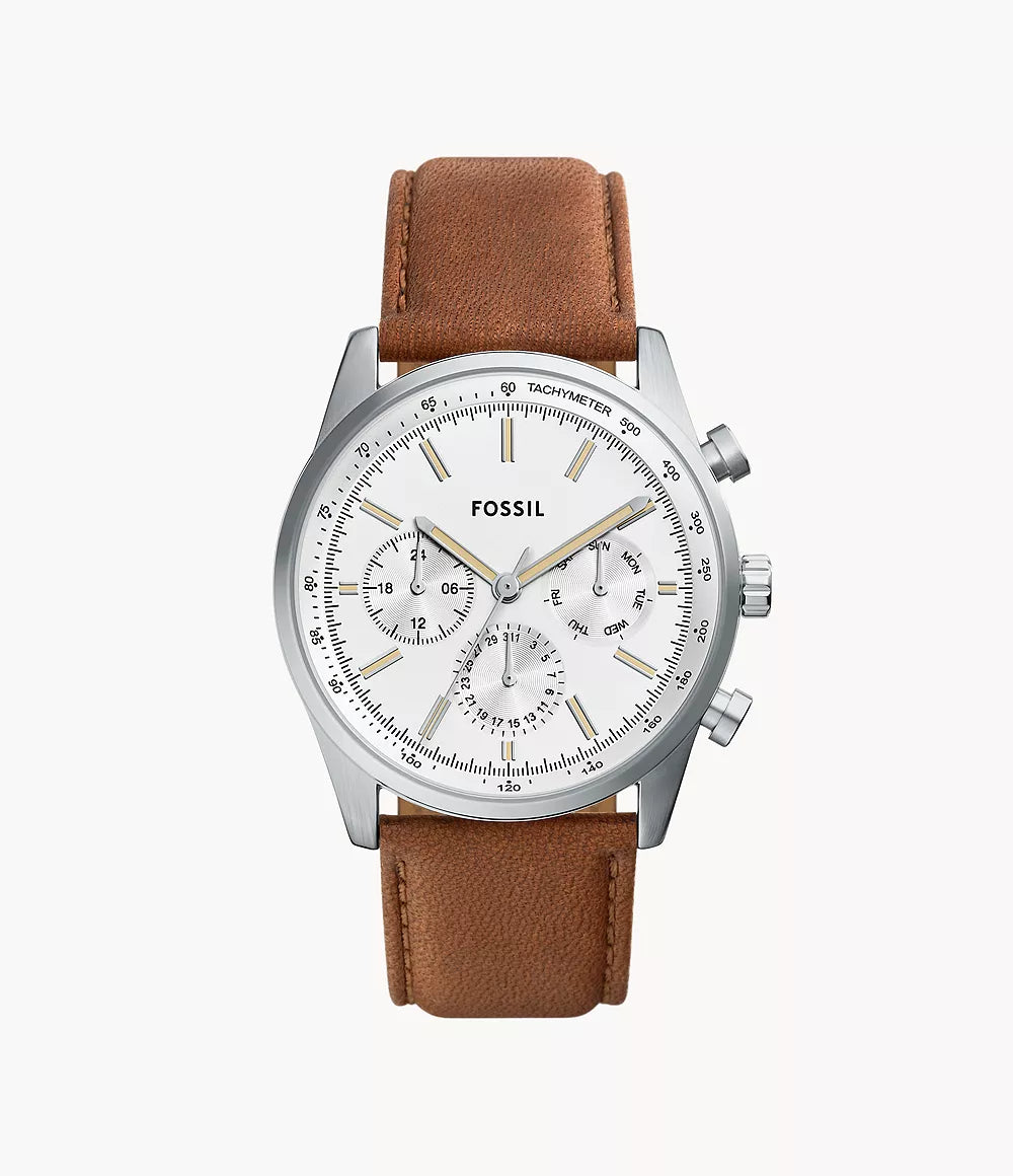 Fossil Sullivan Multifunction Medium Brown Leather Watch
