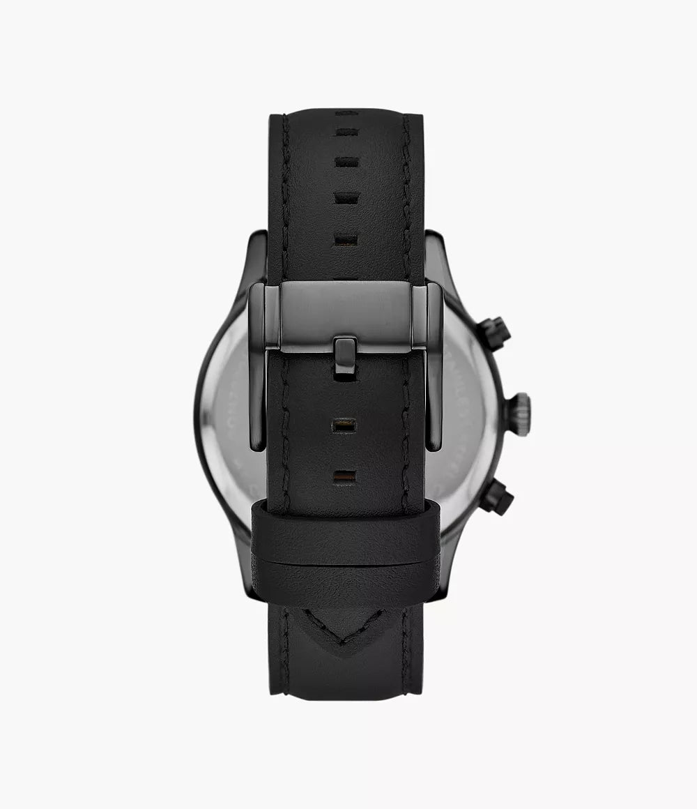Fossil Bennett Multifunction Black Leather Watch