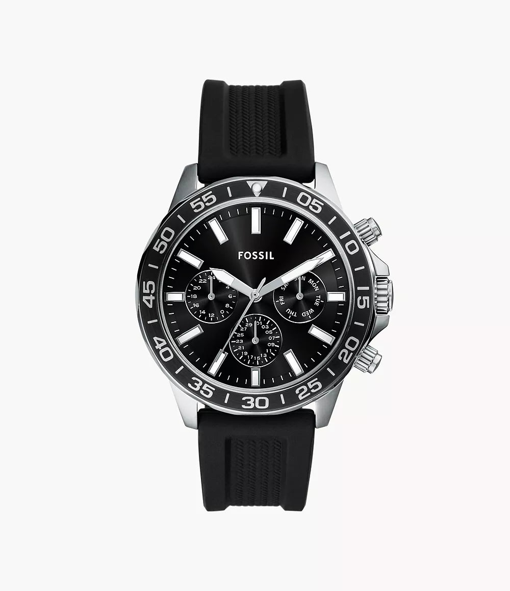Fossil Bannon Multifunction Black Silicone Watch