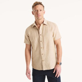 Náutica Big & Tall Short-Sleeve Linen Shirt