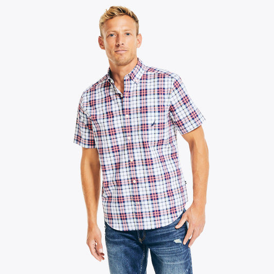 Nautica PLAID POPLIN SHORT-SLEEVE SHIRT