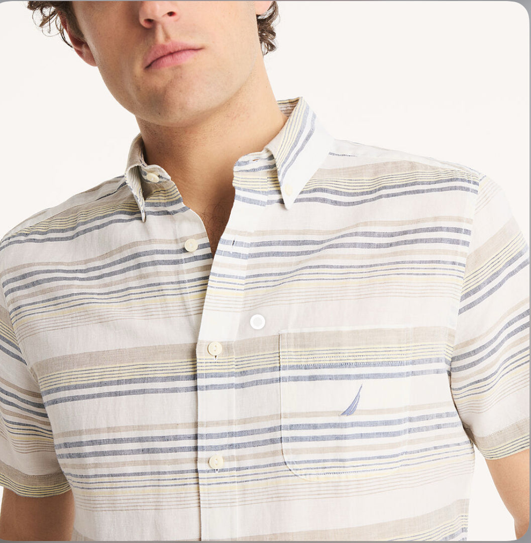 Náutica Striped Linen Short-Sleeve Shirt
