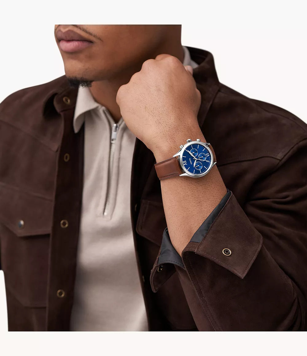 Fossil Fenmore Multifunction Brown Leather Watch