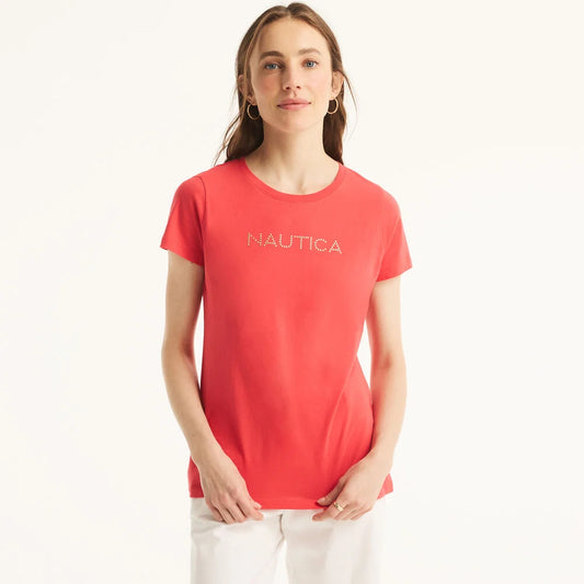 Nautica Studded Logo Crewneck T-Shirt