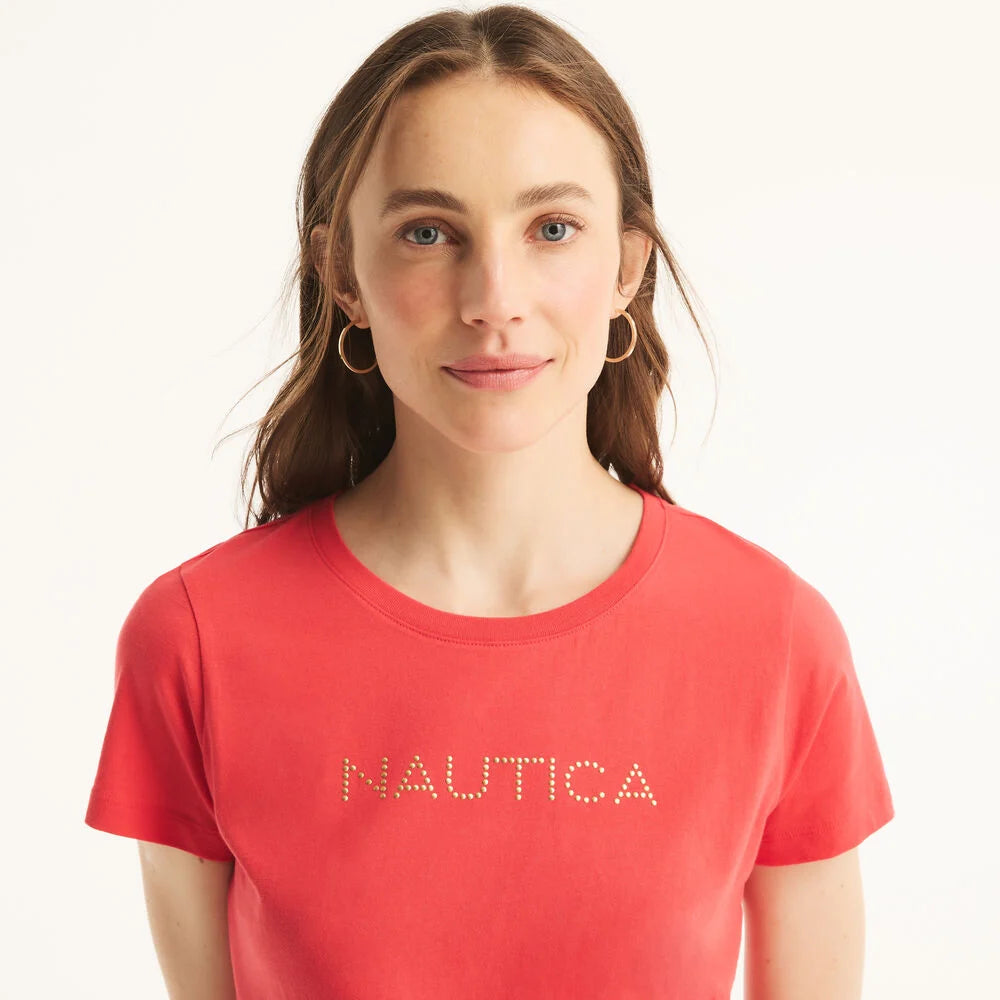 Nautica Studded Logo Crewneck T-Shirt