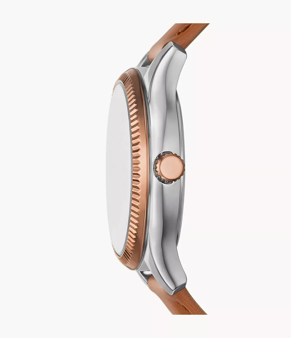 Fossil Rye Multifunction Brown Leather Watch
