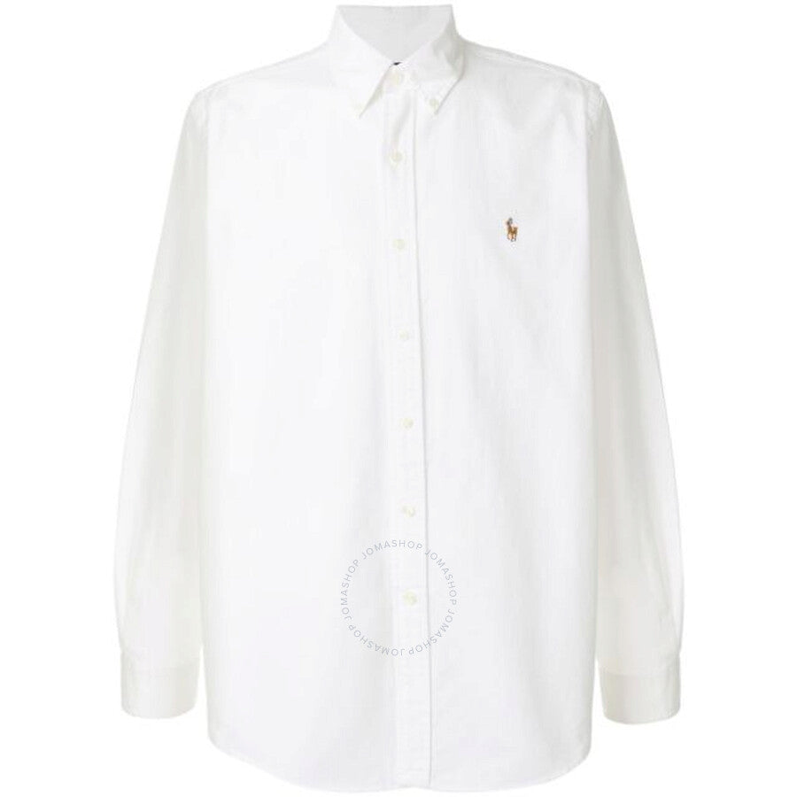 POLO RALPH LAUREN White Regular-fit cotton shirt with button-down collar