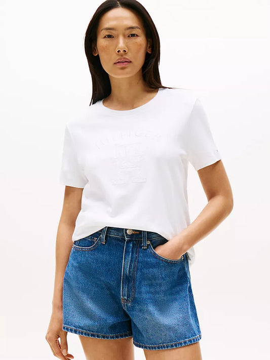 Tommy Hilfiger-Embroidered Tonal Monogram Logo T-Shirt