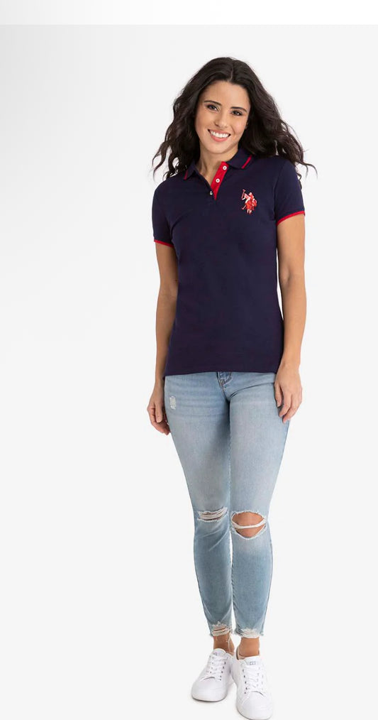 U.S. Polo Assn. Women's Contrast Patch Shirt