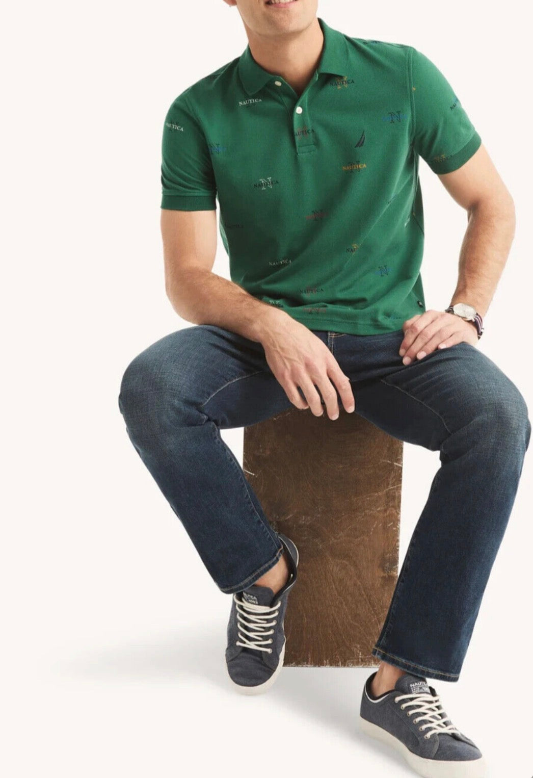 Nautica Classic Fit Printed Polo