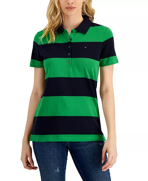 Tommy Hilfiger Women's Striped Piqué Polo Shirt