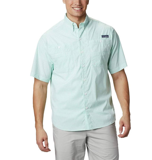 Columbia PFG Super Tamiami - Camisa de Manga Corta para Hombre, protección Solar UPF 40, Tejido Absorbente