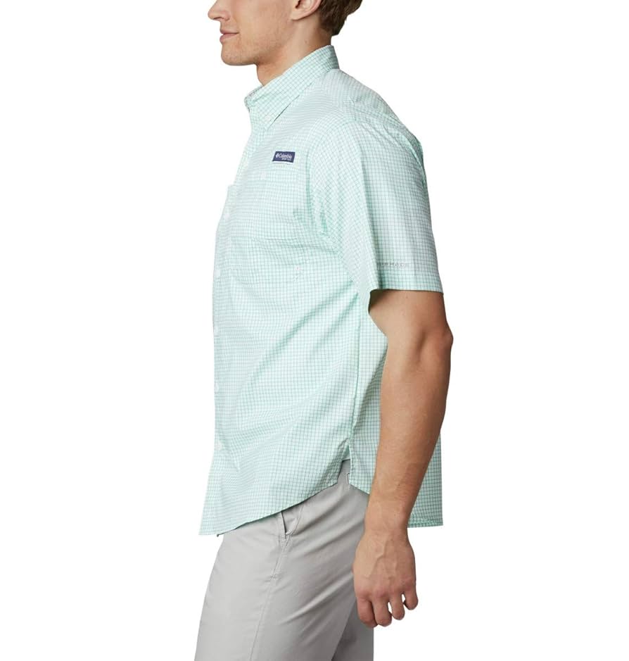 Columbia PFG Super Tamiami - Camisa de Manga Corta para Hombre, protección Solar UPF 40, Tejido Absorbente