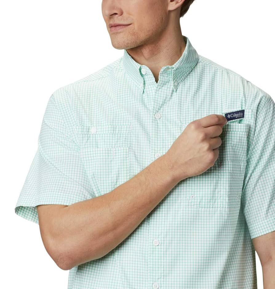 Columbia PFG Super Tamiami - Camisa de Manga Corta para Hombre, protección Solar UPF 40, Tejido Absorbente