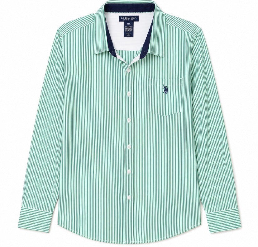 U.S. Polo Assn green striped shirt Women’s