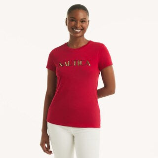 Náutica-sequin logo graphic t-shirt