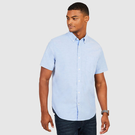 Nautica Mens Short-Sleeve Oxford Shirt