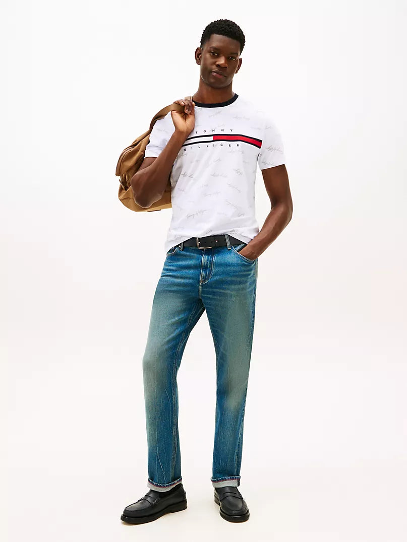 Tommy Hilfiger-Signature Flag Stripe Logo T-Shirt