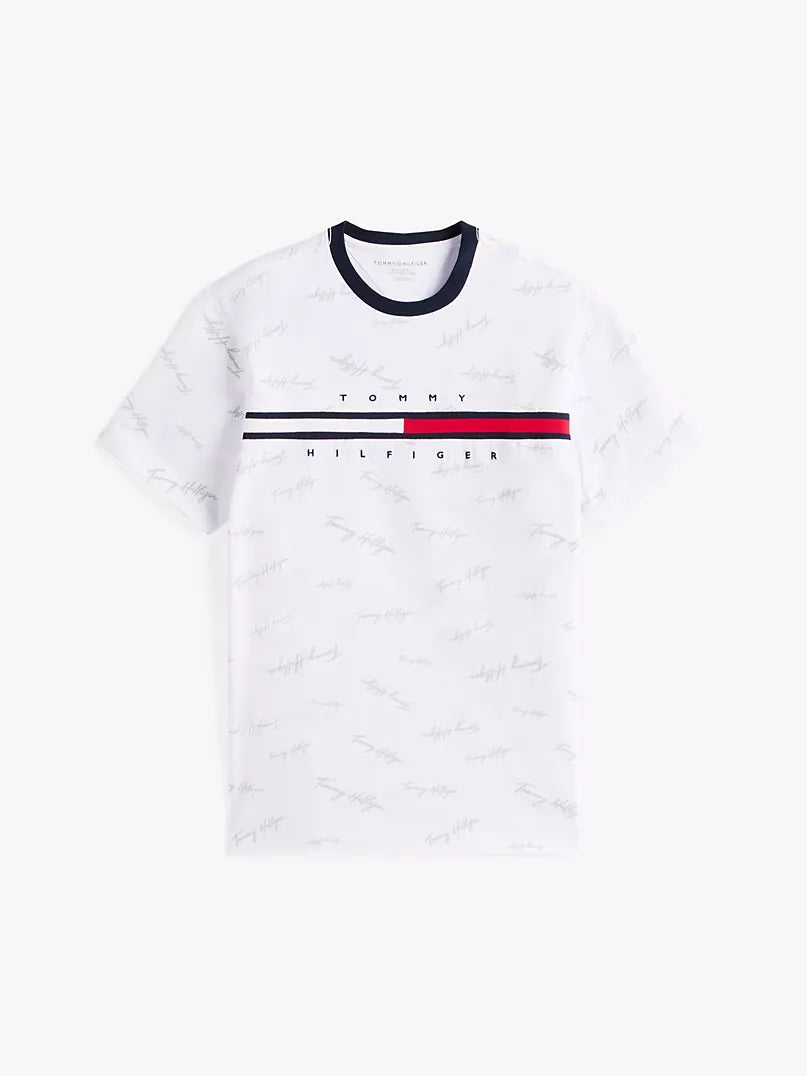 Tommy Hilfiger-Signature Flag Stripe Logo T-Shirt