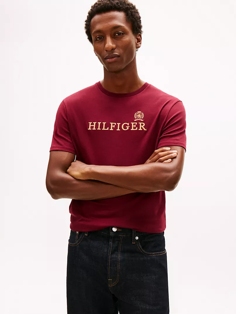 Tommy Hilfiger-Hilfiger Logo Cotton Interlock T-Shirt