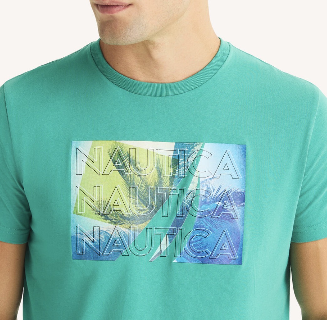Nautica Logo Palm Tree Graphic T-Shirt