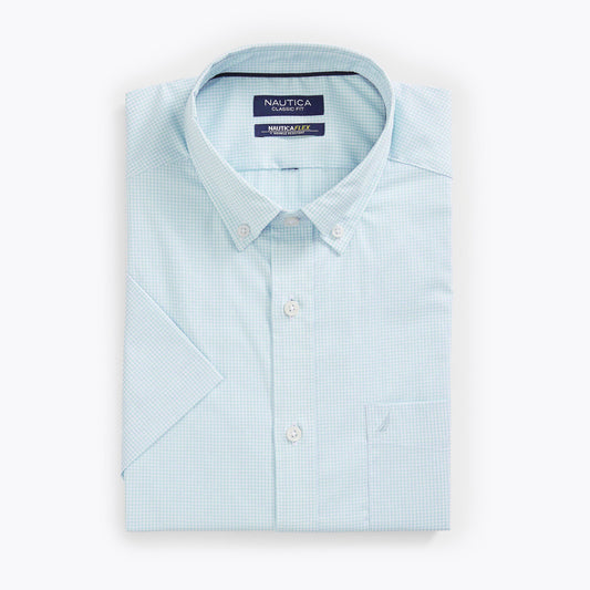 Nautica WRINKLE-RESISTANT PLAID WEAR TO WORK SHORT-SLEEVE SHIRT