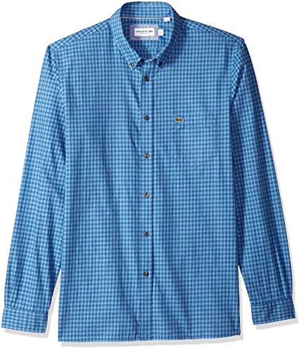 Lacoste Men's Long Sleeve REG FIT Checkbox Casual Button Down