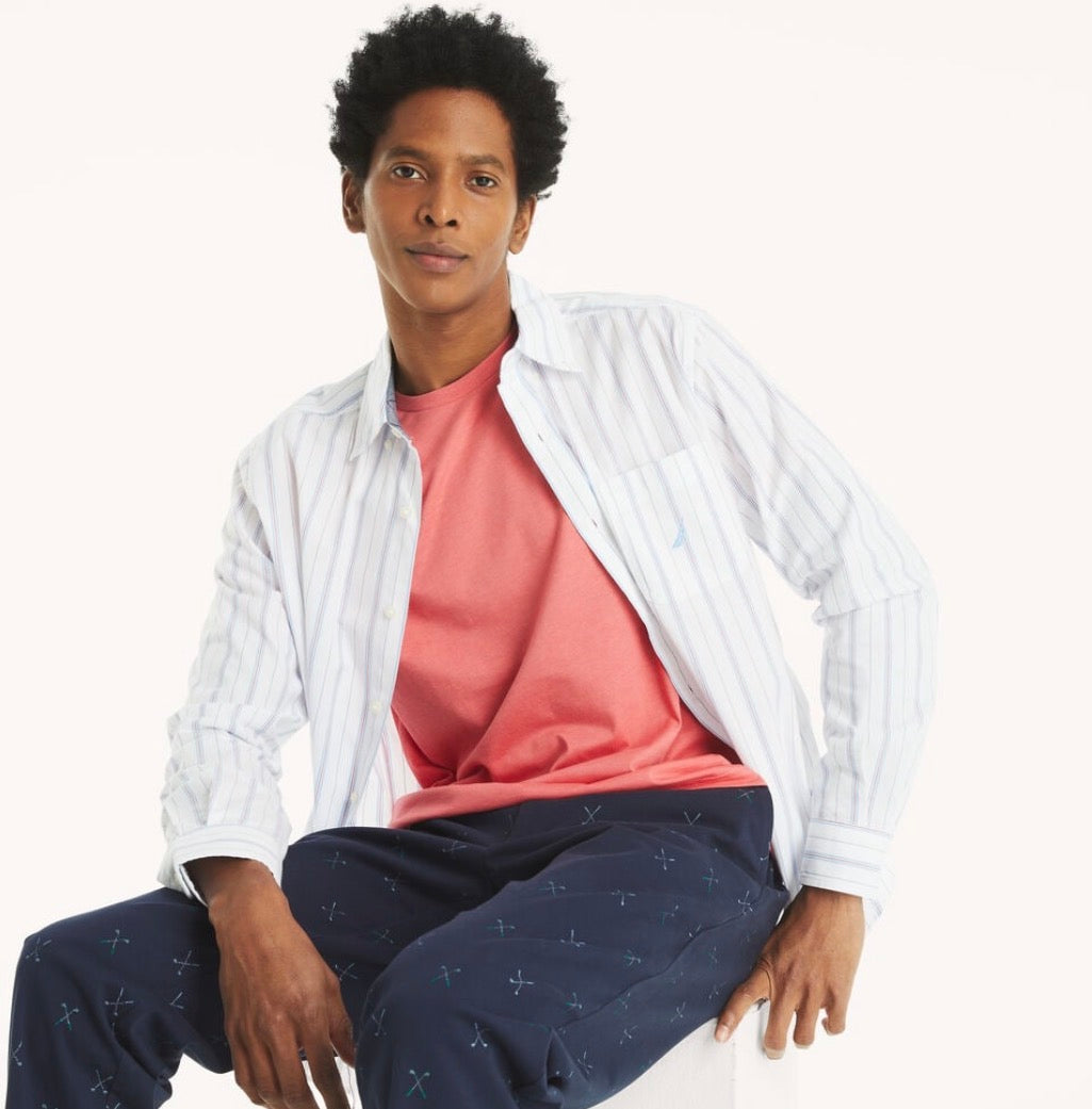 Nautica Heather Crewneck Deck T-Shirt