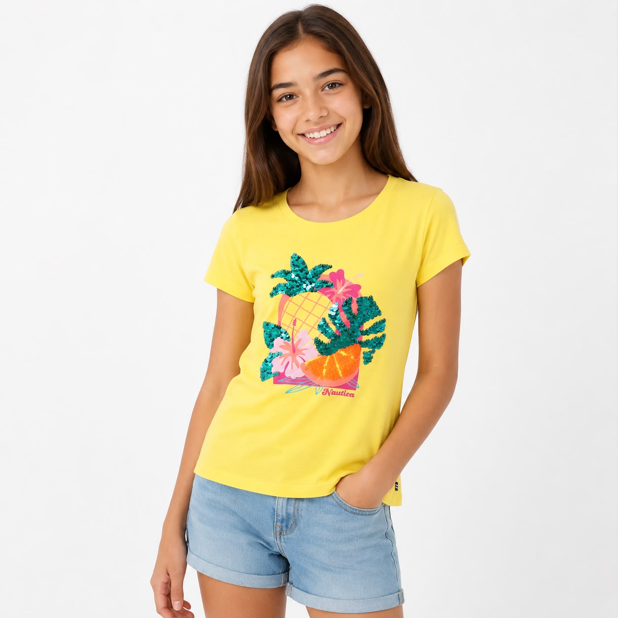 Nautica Girls' Fruit Flowers T-Shirt