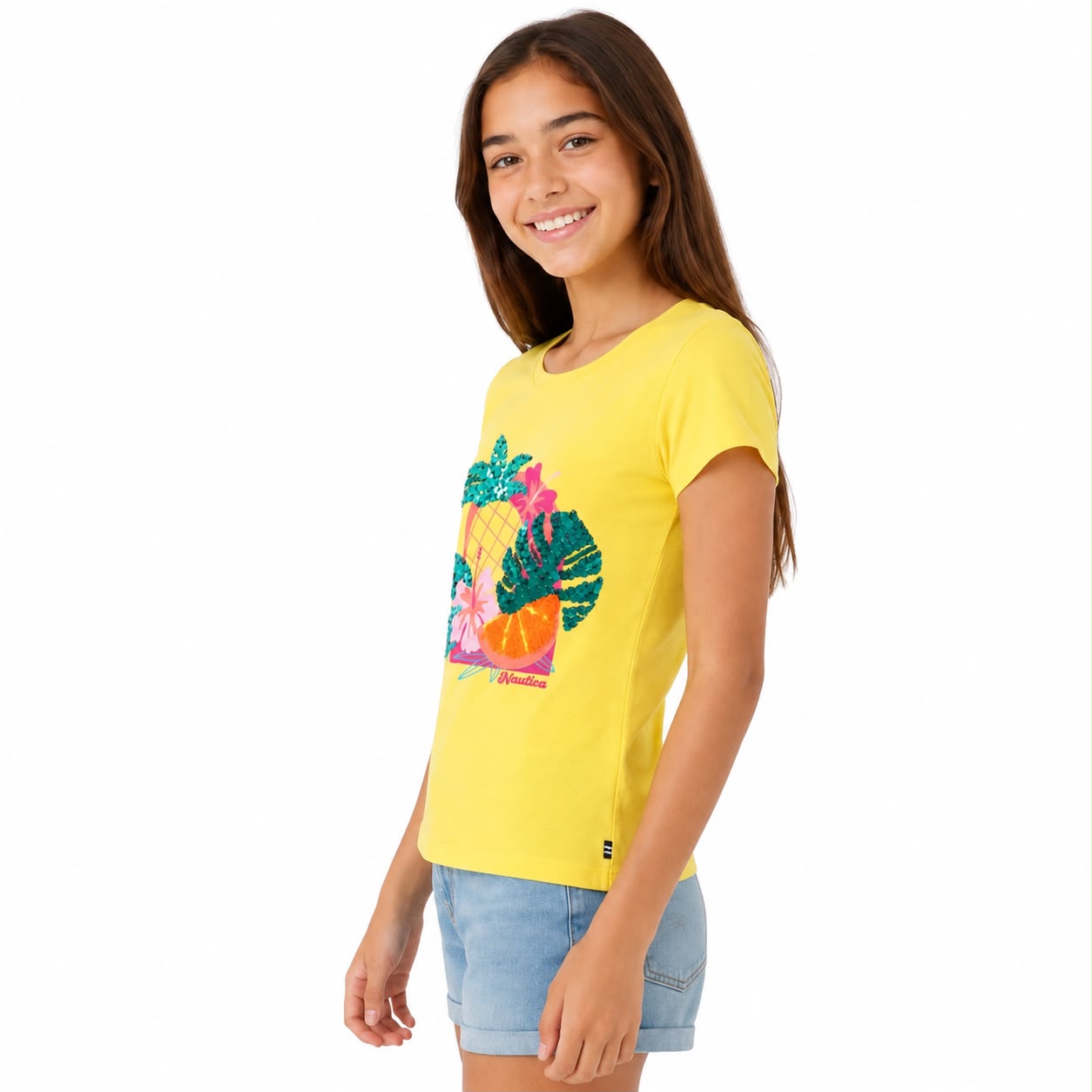 Nautica Girls' Fruit Flowers T-Shirt