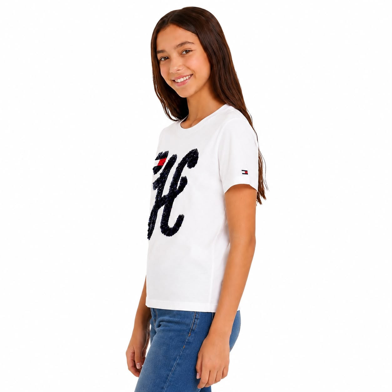 Tommy Hilfiger Kids' Sequin Logo T-Shirt