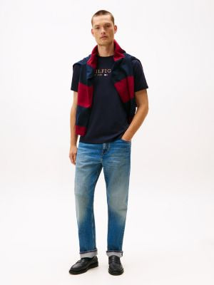 Tommy Hilfiger-Hilfiger Logo Cotton Interlock T-Shirt