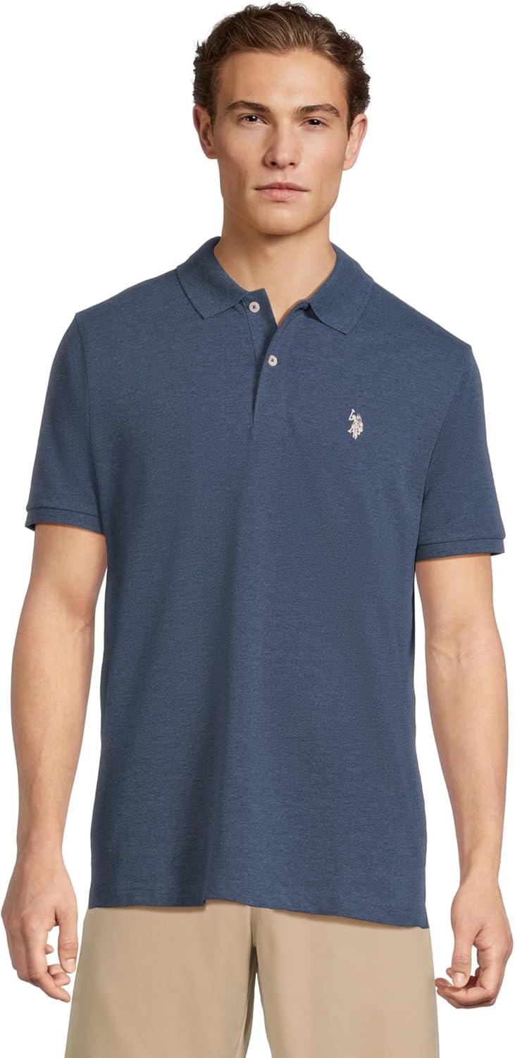 U.S. Polo Assn. Men's Classic Polo Shirt, Two-Button Closure Pique Polo Shirt, Summer Fashion