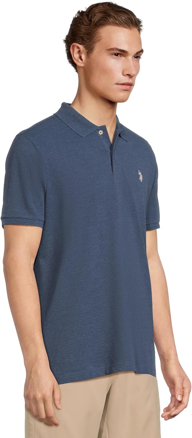 U.S. Polo Assn. Men's Classic Polo Shirt, Two-Button Closure Pique Polo Shirt, Summer Fashion