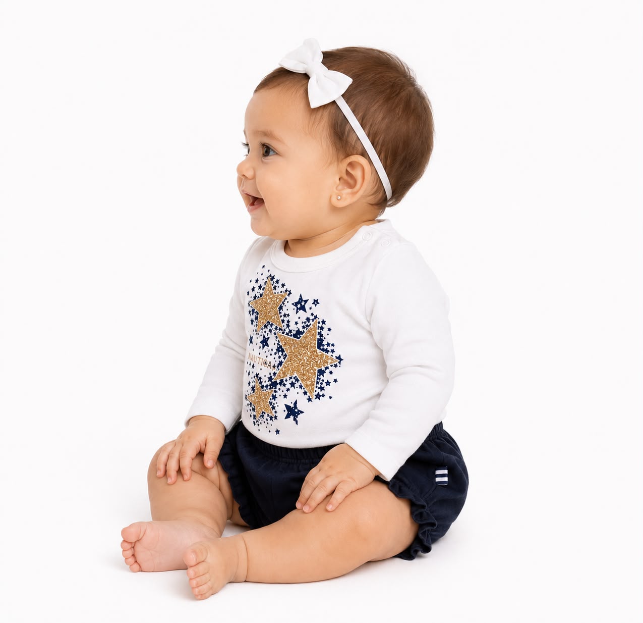 Nautica Little Girls' Foil Graphic Long-Sleeve T-Shirt