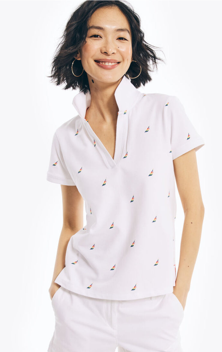 Nautica Women's Split-Neck Pride Polo