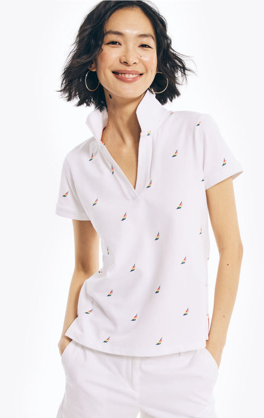 Nautica Women's Split-Neck Pride Polo