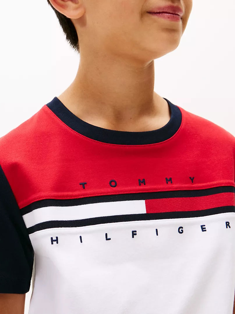 Tommy Hilfiger-Kids' Colorblock Flag Stripe T-Shirt