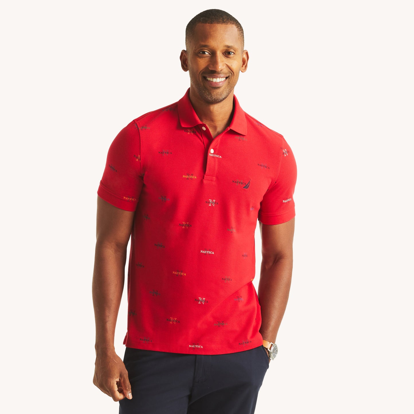 Nautica-Classic Fit Printed Polo