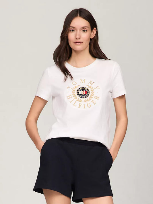 Tommy Hilfiger Embroidered Tommy Laurel Logo T-Shirt