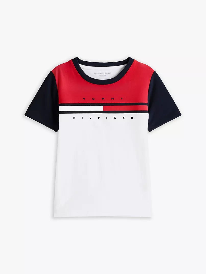 Tommy Hilfiger-Kids' Colorblock Flag Stripe T-Shirt