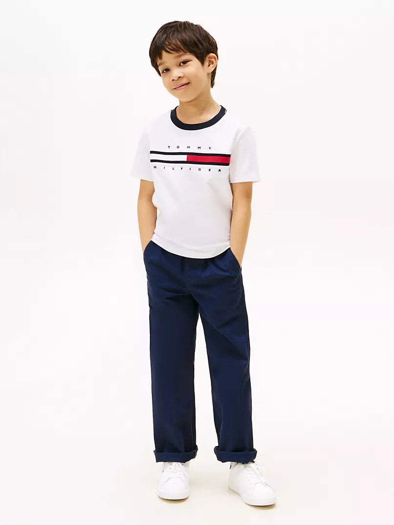 Tommy Hilfiger-Kids' Flag Stripe Logo T-Shirt
