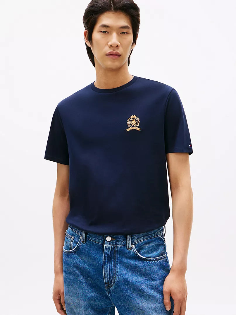Tommy Hilfiger-Embroidered Crest Logo T-Shirt