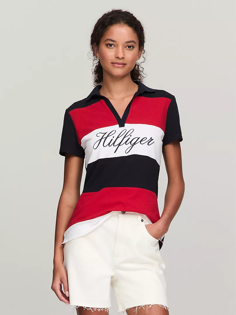 Tommy Hilfiger Colorblock Logo Split-Neck Polo